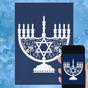 Hanukka-Menora Feiertagskarte