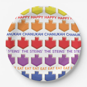 Hanukkah 3D Dreidels Pappteller