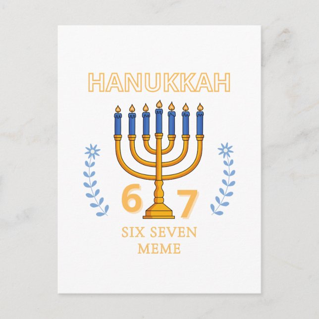Hanukkah 67 Six Seven Meme Postkarte (Vorderseite)