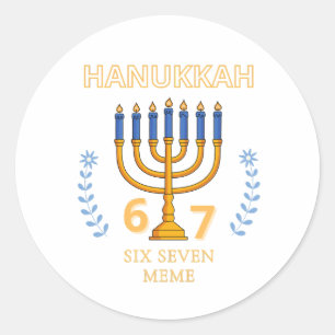 Hanukkah 67 Six Seven Meme Runder Aufkleber
