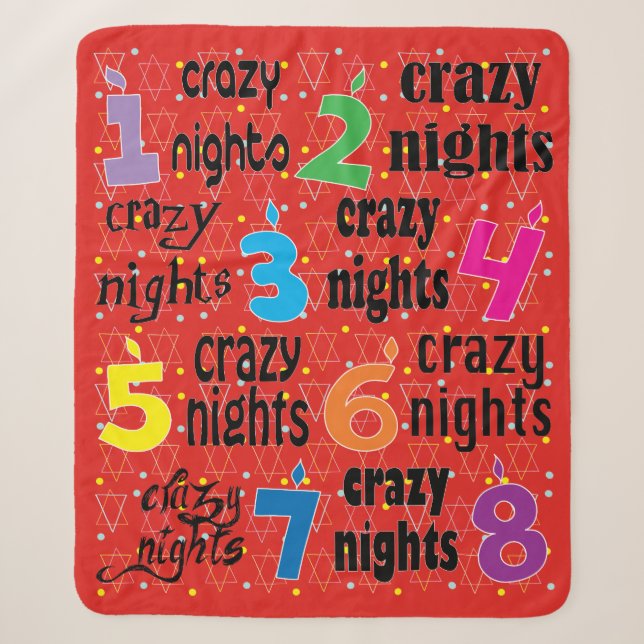 Hanukkah 8 Crazy Nights Sherpa Blanket/Mittel Sherpadecke (Vorderseite)