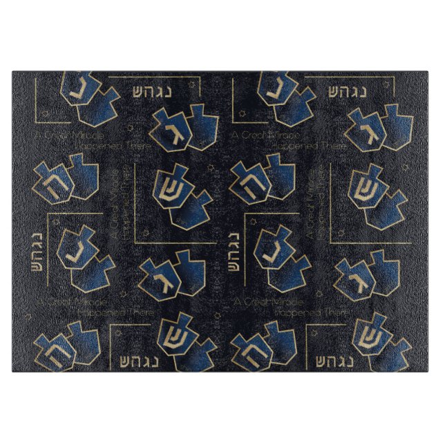Hanukkah A Great Miracle Navy Blue Schneidebrett (Vorderseite)