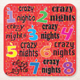 Hanukkah Aight Crazy Nights Red Rechteckiger Pappuntersetzer