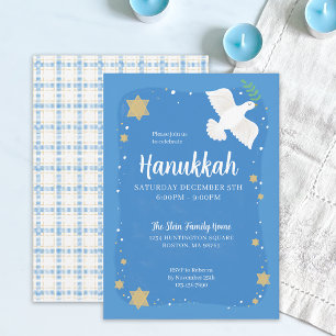 Hanukkah-Aquarell-Tauben-Party-Einladung Einladung