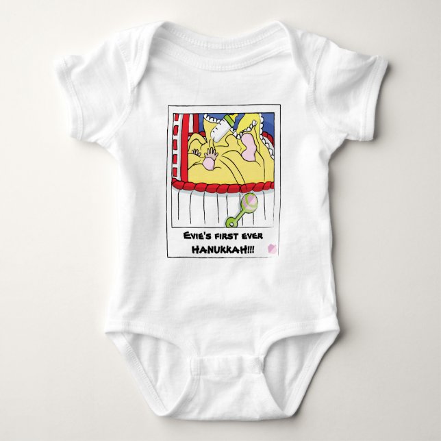 Hanukkah Baby Jersey Body Anzug Baby Strampler (Vorderseite)