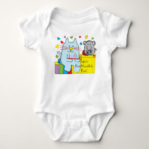Hanukkah Baby Jersey Body Anzug/Blue Cat und Maus Baby Strampler