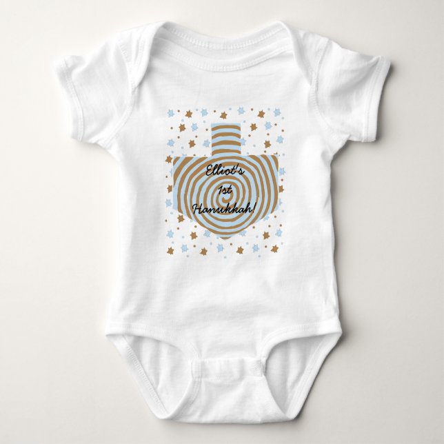Hanukkah Baby Jersey Bodysuit Personalisiert. Strampler (Vorderseite)
