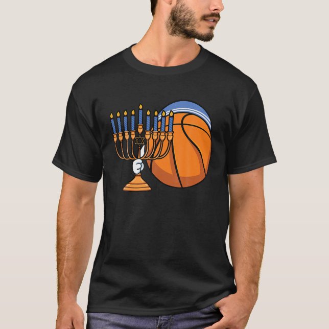 Hanukkah Basketball Festival der Lichter Chanukah  T-Shirt (Vorderseite)