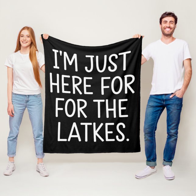 Hanukkah bin ich nur für die Latkes jüdisch hier Fleecedecke (Beispiel)