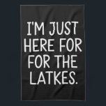 Hanukkah bin ich nur für die Latkes jüdisch hier Geschirrtuch<br><div class="desc">Hanukkah Ich bin gerade hier für den jüdischen Urlaub der Latkes</div>