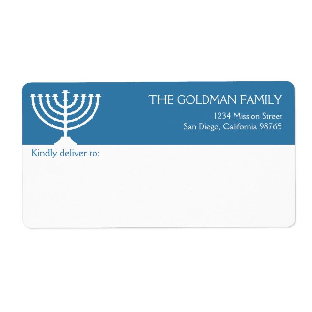 Hanukkah Blau weißen Menorah Urlaub Schifffahrt (Vorne)