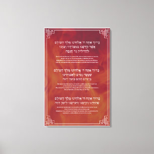 Hanukkah Blessings Hebräisch Englische Kerzenleuc Leinwanddruck