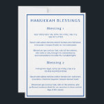 Hanukkah Blessings Hebrew English Guide Cards<br><div class="desc">Diese Karten enthalten die drei Hanukkah-Segen, die in Hebräisch, Romanisiertem Hebräisch und Englisch geschrieben sind. Dunkelblauer Text auf weißem Hintergrund Krawatte der Karten zum Thema der Saison. Sie können den Text nach Bedarf bearbeiten. Für nützlichere Hanukka-Vorräte besuchen Sie mein Geschäft: Zazzle.com/Shayna_Punim ✡ Für benutzerdefinierte Bestellungen, schreiben Sie mir auf Zazzle...</div>