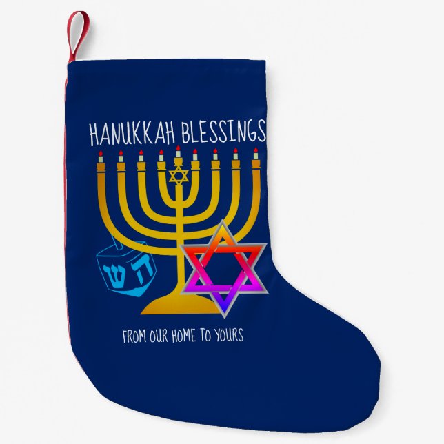 HANUKKAH BLESSINGS KLEINER WEIHNACHTSSTRUMPF (Vorderseite)