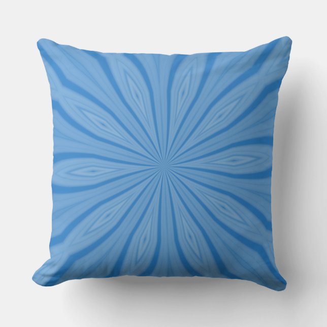 Hanukkah Blue Radial Streaks Fraktal Kissen Für Draußen (Vorderseite)