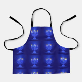 Hanukkah Blue Small Medium Gross Ganzjährig Schürz Schürze