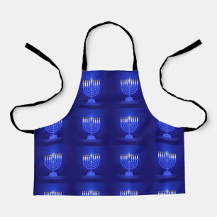 Hanukkah Blue Small Medium Gross Ganzjährig Schürz Schürze
