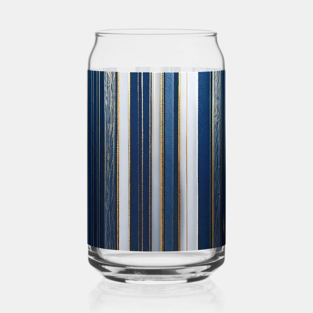 Hanukkah Blues Stripes Blue White Dosenglas (Vorderseite)