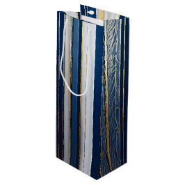 Hanukkah Blues Stripes Blue White Geschenktüte Für Weinflaschen