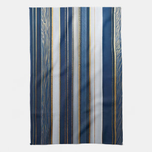 Hanukkah Blues Stripes Blue White Geschirrtuch