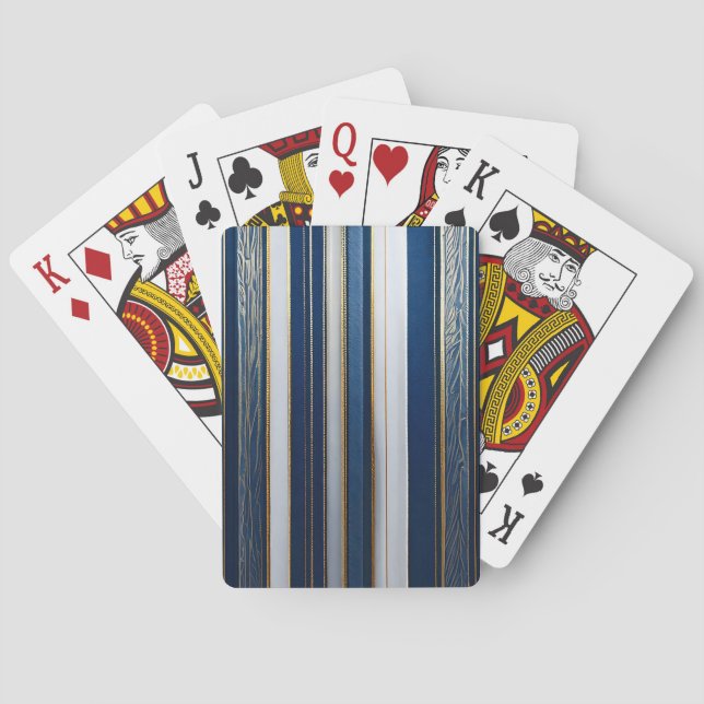 Hanukkah Blues Stripes Blue White Spielkarten (Rückseite)