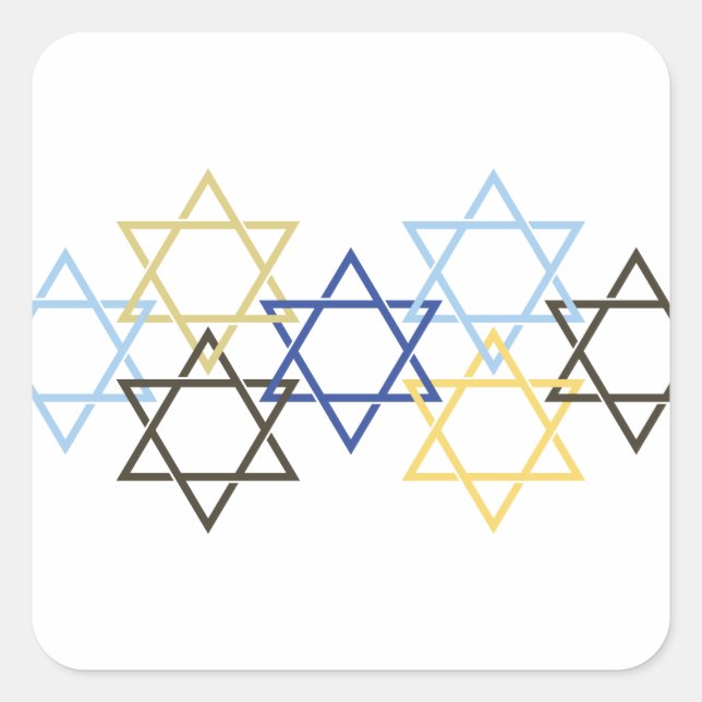 Hanukkah Border Quadratischer Aufkleber (Vorderseite)