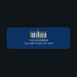 Hanukkah Candles Blauer Urlaub<br><div class="desc">Persönlich gestalten Sie Ihre Urlaubssendungen mit diesem lustigen hanukkah-Kerzen-Rücksenderetikett und finden Sie weitere Koordinationsgegenstände in unserer Sammlung "Happy Hanukkah Candles".</div>