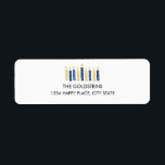 Hanukkah Candles Ferien<br><div class="desc">Persönlich gestalten Sie Ihre Urlaubssendungen mit diesem lustigen hanukkah-Kerzen-Rücksenderetikett und finden Sie weitere Koordinationsgegenstände in unserer Sammlung "Happy Hanukkah Candles".</div>