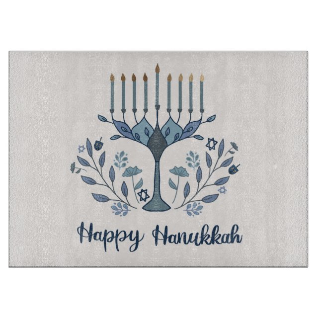 Hanukkah Candles Glasplatte Schneidebrett (Vorderseite)