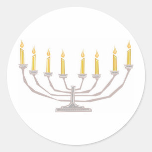 Hanukkah Candles Runder Aufkleber
