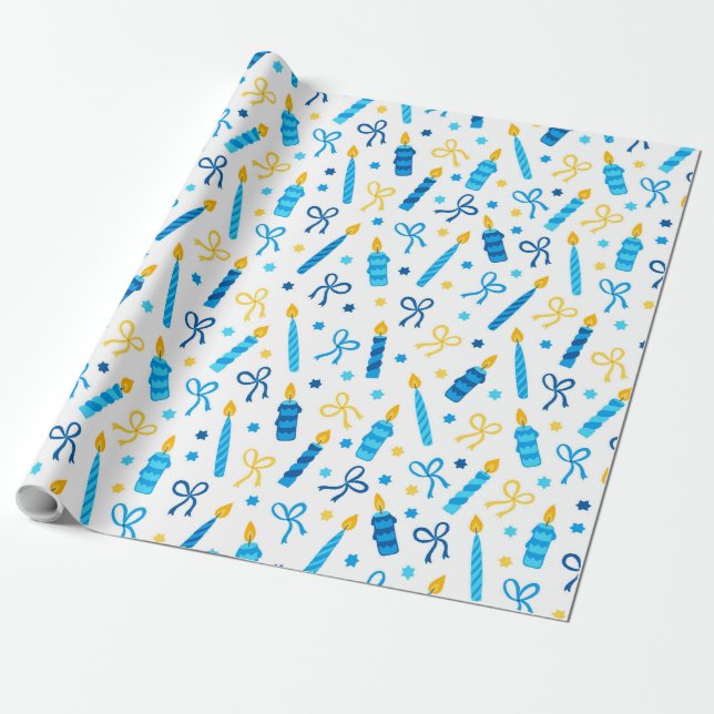 Hanukkah Candles Wrapping Paper Geschenkpapier (Ungerollt)