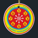 Hanukkah Chanukah COLORFUL 8 CRAZY NIGHTS Ornament<br><div class="desc">Hanukkah "FARBIGE 8 KRAZY NIGHTS" Circle Ornament. (2 Seiten) Personalisieren Sie, indem Sie Text auf der Vorder- und Rückseite des Ornaments löschen. Dann geben Sie Ihre eigenen Schriftart mit der gewünschten Farbe, Größe und Stil ein. Die Hintergrundfarbe kann durch die Auswahl einer anderen Farbe als die Farbtastatur geändert werden. Die...</div>