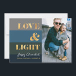 Hanukkah Chanukah Gold Liebe & Foto<br><div class="desc">Unsere Hanukkah / Chanukah Gold Liebe & Light Holiday Card ist eine elegante und elegante Art, Ihre Hanukkah / Chanukah Wünsche mit Freunden, Familie und Kunden zu teilen! Mit Platz zum Personalisieren mit Ihrem Namen und Foto. Anfragen, E-Mail oder E-Mail bestdresssedbread@gmail.com. Alles Gute!</div>