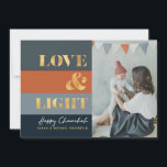 Hanukkah Chanukah Gold Liebe & Foto<br><div class="desc">Unsere Hanukkah / Chanukah Gold Liebe & Light Holiday Card ist eine elegante und elegante Art, Ihre Hanukkah / Chanukah Wünsche mit Freunden, Familie und Kunden zu teilen! Mit Platz zum Personalisieren mit Ihrem Namen und Foto. Brauchen Sie Hilfe bei diesem Design? Woll, andere Farben oder Designvarianten zu sehen? E-Mail:...</div>
