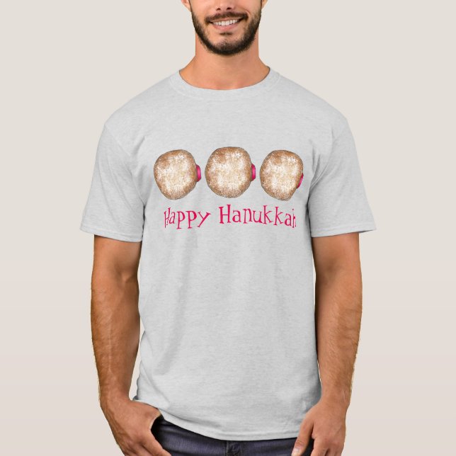 Hanukkah Chanukah Juwish Holidays Jelly Doughnut T-Shirt (Vorderseite)