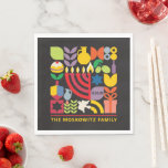 Hanukkah Chanukah Menorah Dreidel jüdische Symbole Serviette<br><div class="desc">Hanukkah / Chanukah farbenfrohe moderne geometrische Muster Party Napkins. Menorah, Dreidel, Donuts, Stars & Olivenöl... Sie sind alle hier. Hebräisch & jüdisch Hanukkah Symbole Space, um Ihren Namen hinzuzufügen. Alles Gute wünscht Hanukkah. Dieses hochklassige, schöne Aussehen, ist eine großartige Möglichkeit, um Ihr Party zu verkleiden und Freunde, Familie und Kunden...</div>
