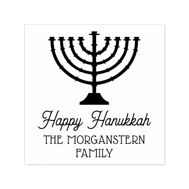 Hanukkah Chanukah Menorah Name Permastempel (Design)