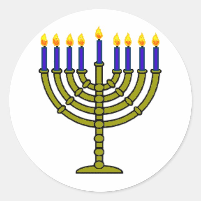 Hanukkah/Chanukah Runder Aufkleber (Vorderseite)