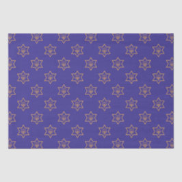 Hanukkah Chanukah Star von David Menorah Gold Blue Seidenpapier