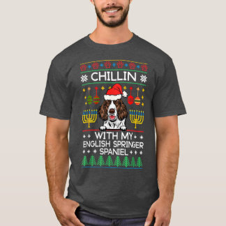 Hanukkah Chillin mit meinem englischen Springer Sp T-Shirt