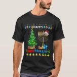 Hanukkah Christmas Funny Merry Happy Chrismukkah T-Shirt<br><div class="desc">Fröhliches Glück Chrismukkah Design ist für eine jüdische Familie,  jüdische Freunde,  und alle,  die Liebe,  Hanukka,  Chanukah,  jüdische Weihnachten oder jüdischen Urlaub mit dreidel,  menorah feiern.</div>