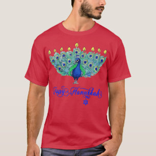 Hanukkah Christmas Peacock Menorah Chanukah jüdisc T-Shirt