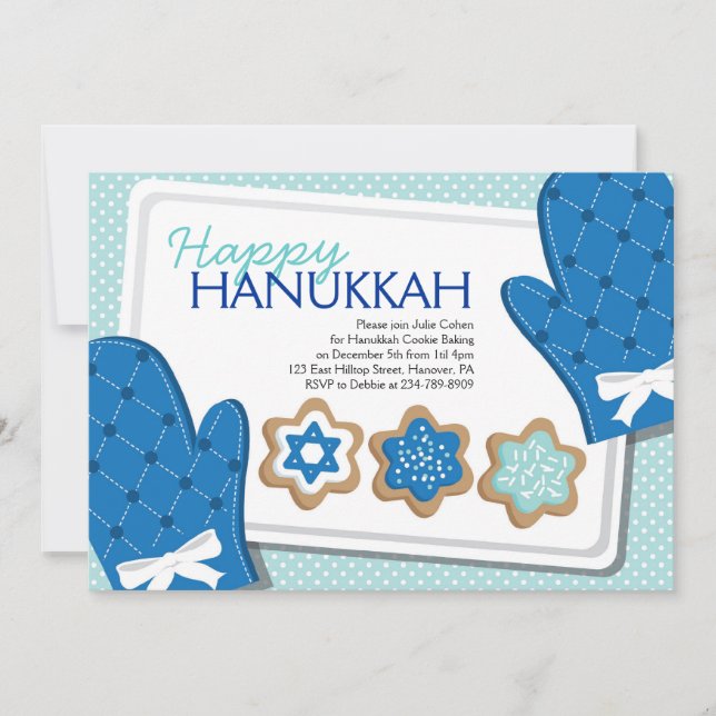 Hanukkah Cookie-Party Einladungen (Vorderseite)