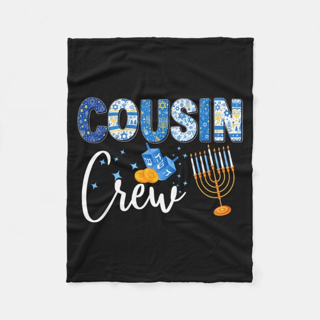 Hanukkah Cousin Crew Matching Family Christmas Paj Fleecedecke (Vorderseite)