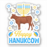 Hanukkah Cow Orah Dreidel Jewish Chanukah Decorati Aufkleber<br><div class="desc">Hanukkah Kuh Orah Dreidel jüdische Chanukah Dekorationen. Perfektes Design für Menschen, die Hähnchen und Stalltiere und Landwirtschaft Liebe. Nimm dieses Design als Geburtstagsgeschenk für deinen Großvater, deine Großmutter, deinen Vater, deine Mutter, deine Ehefrau, deinen Ehemann, deine Schwester oder deinen Bruder. Das Design ist auch für Weihnachten, Halbmond, Geburtstag, Erntedank und...</div>
