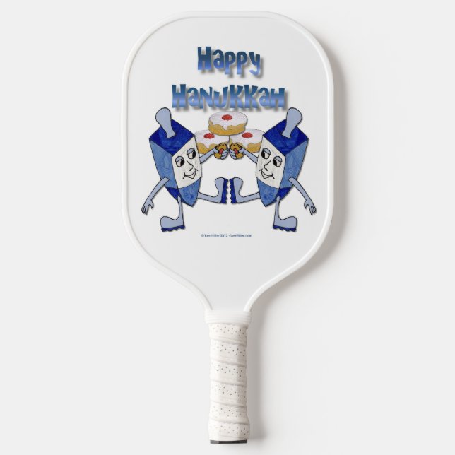 Hanukkah Dancing Dreidels and Jelly Doughnuts Pickleball Schläger (Vorderseite)