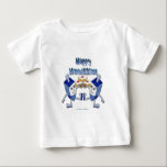 Hanukkah Dancing Dreidels und Jelly Doughnut Baby T-shirt<br><div class="desc">You are viewing The Lee Hiller Designs Collection of Home and Office Decor,  Apparel,  Gifts and Collectibles. The Designs inklusive Lee Hiller Fotogray and Mixed Media Digital Art Collection. You can view her Nature fotogray at http://HikeOurPlanet.com/ and follow her hiking blog within Hot Springs National Park.</div>