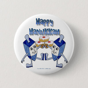 Hanukkah Dancing Dreidels und Jelly Doughnut Button
