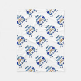 Hanukkah Dancing Dreidels und Jelly Doughnut Fleecedecke