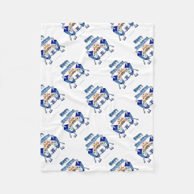 Hanukkah Dancing Dreidels und Jelly Doughnut Fleecedecke (Vorderseite)